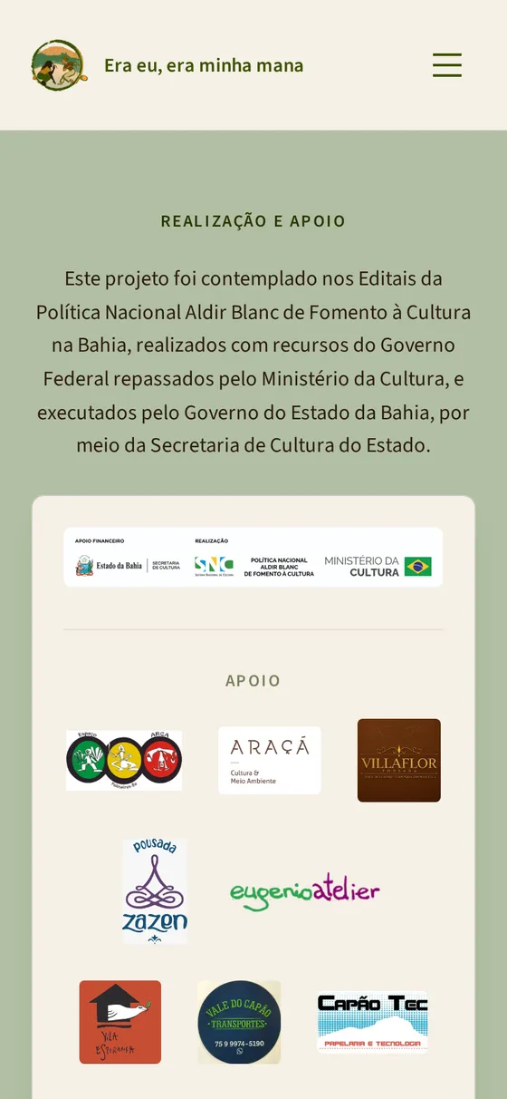 Faixa de realização e apoio com os logotipos
