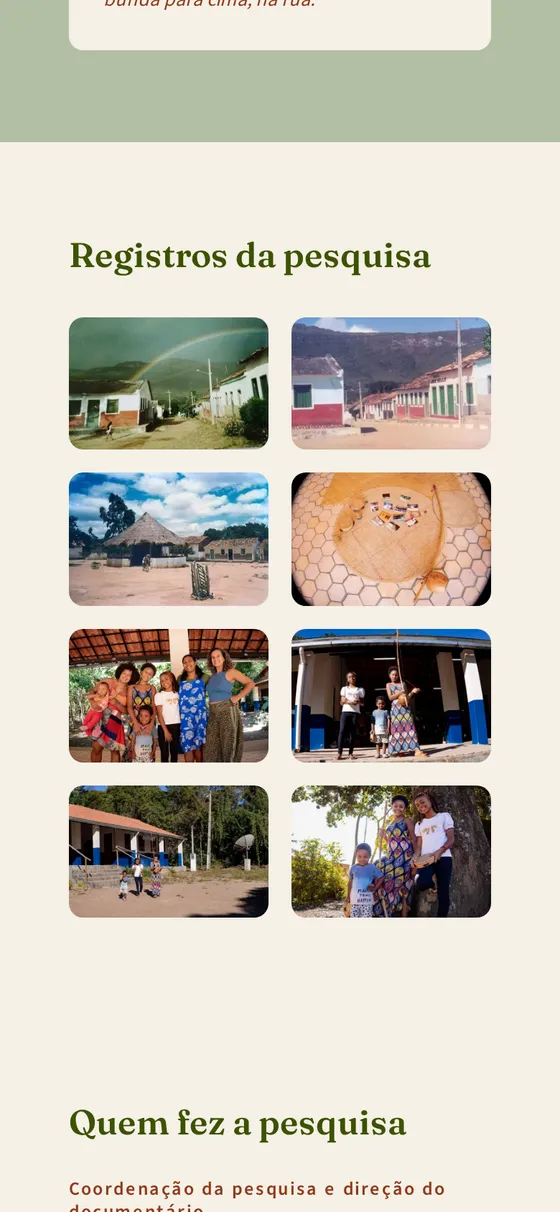 Grade de fotos dos registros da pesquisa