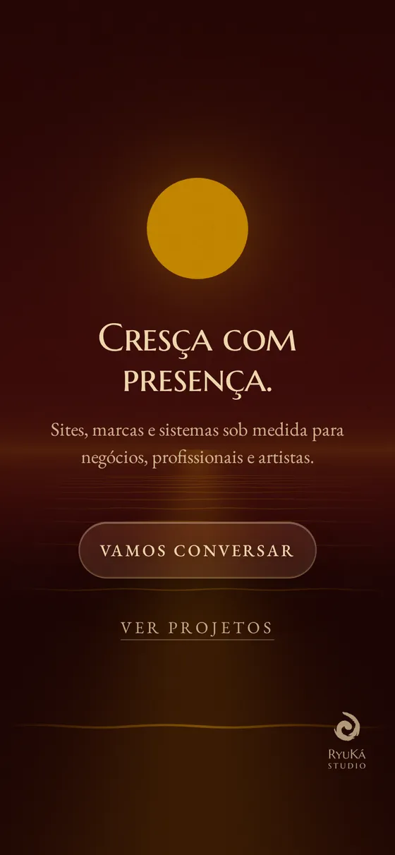 Abertura da Prumo no celular: “Cresça com presença.”