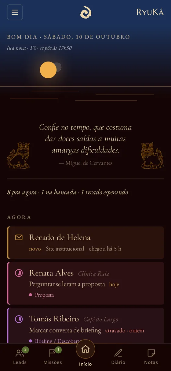 Página do dia de manhã, com o céu claro