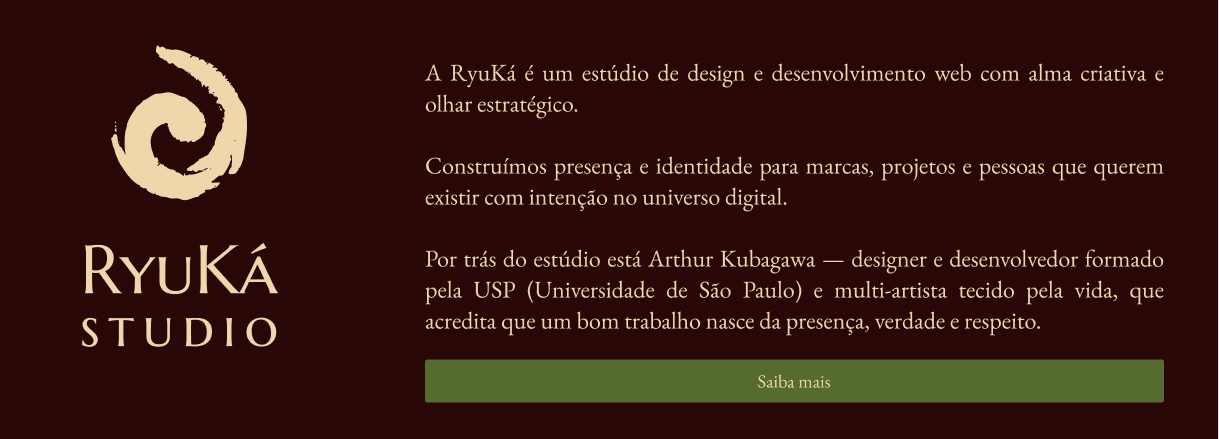 Galeria do projeto RyuKá Studio - estúdio de design e desenvolvimento web